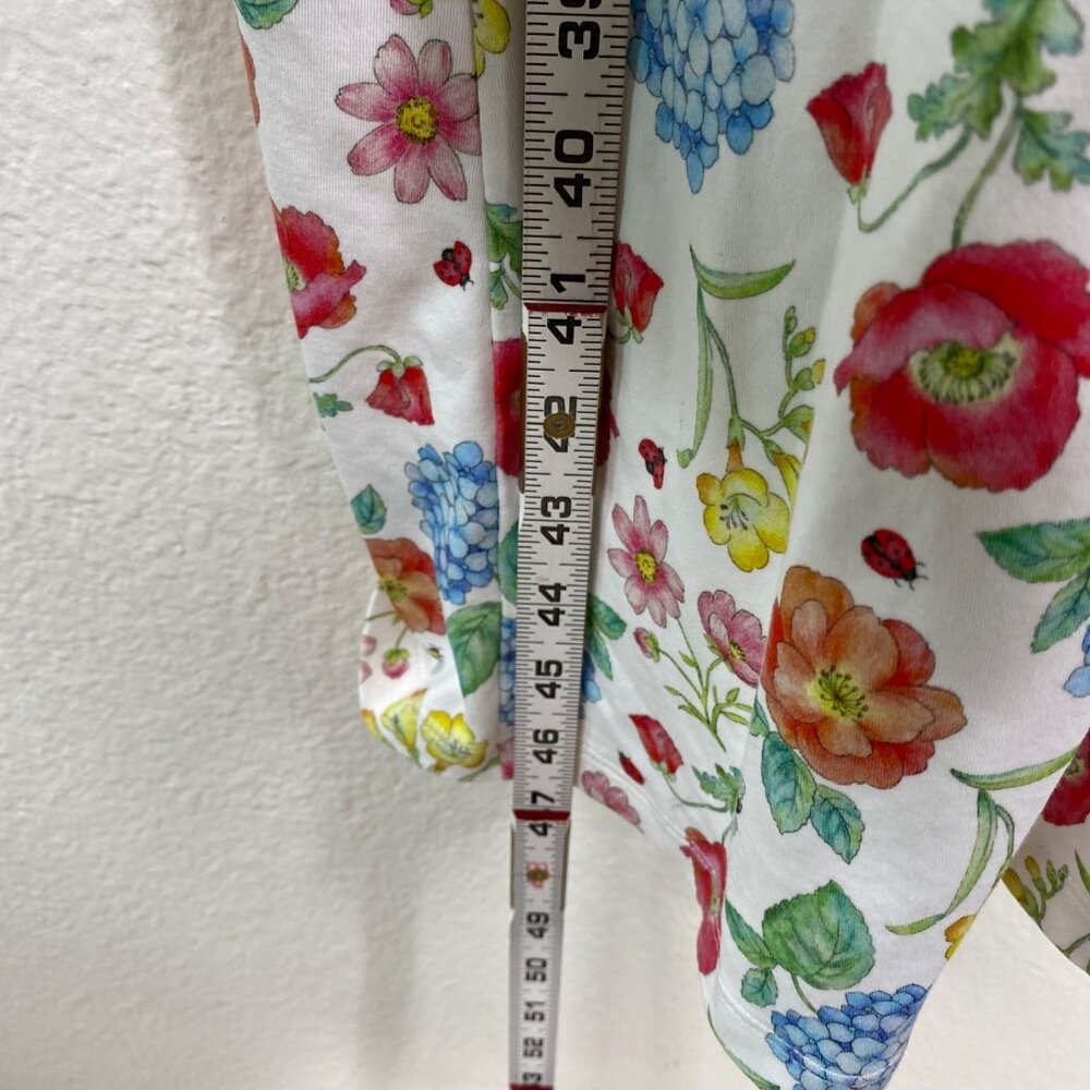Cotn Women's Cottage Core Prairie Boho Floral Ladybug Bee Dress Multicolor Sz S - Picture 13 of 14